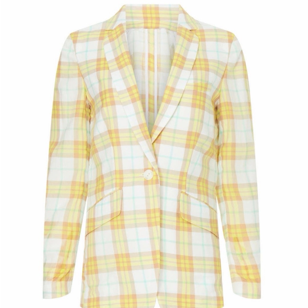 Rag & Bone Yellow Plaid Blazer